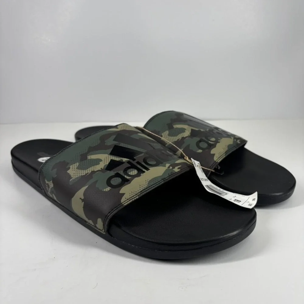 Adidas‎ Adilette Men's US 18 Camouflage Cloudfoam Slip-On Comfort Slide Sandals